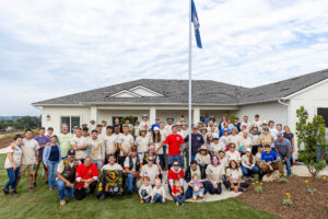 Volunteers gather to landscape the Homes For Our Troops home of LCPL Erik Galvan in Fallbrook, CA