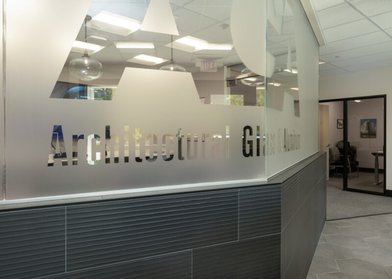 Commercial Renovation: Custom Logo Glass