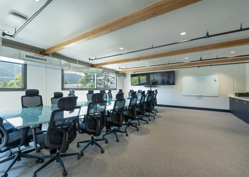Upstairs Conference Room - Exposed Beams for Industrial Aesthetic