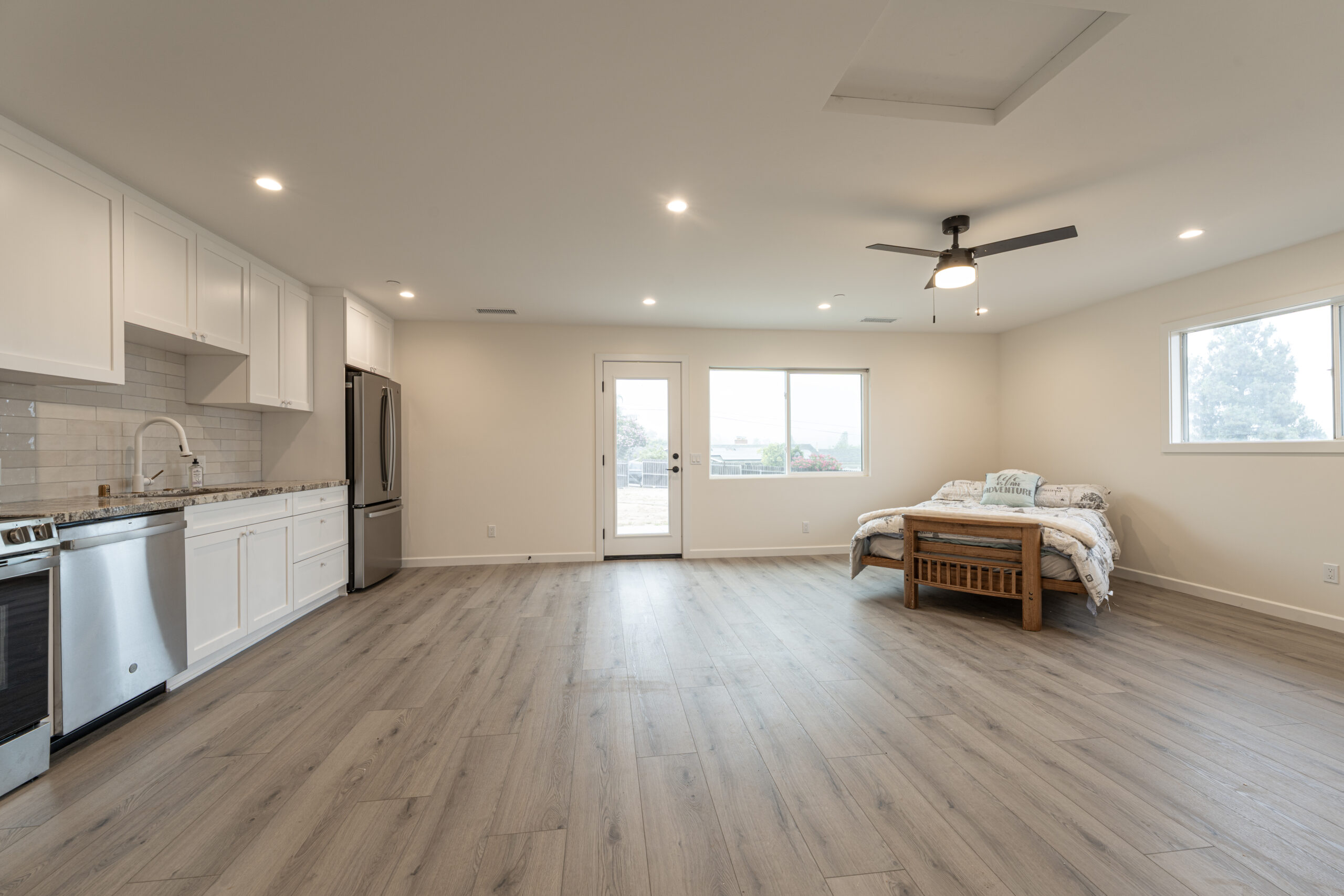 Accessory Dwelling Unit Garage Conversion - Living Room and Kitchen