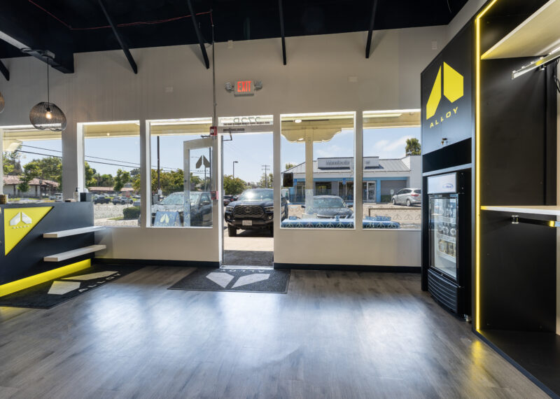 Beautiful entry for Alloy Gym after a commercial tenant improvements project by Youngren Construction
