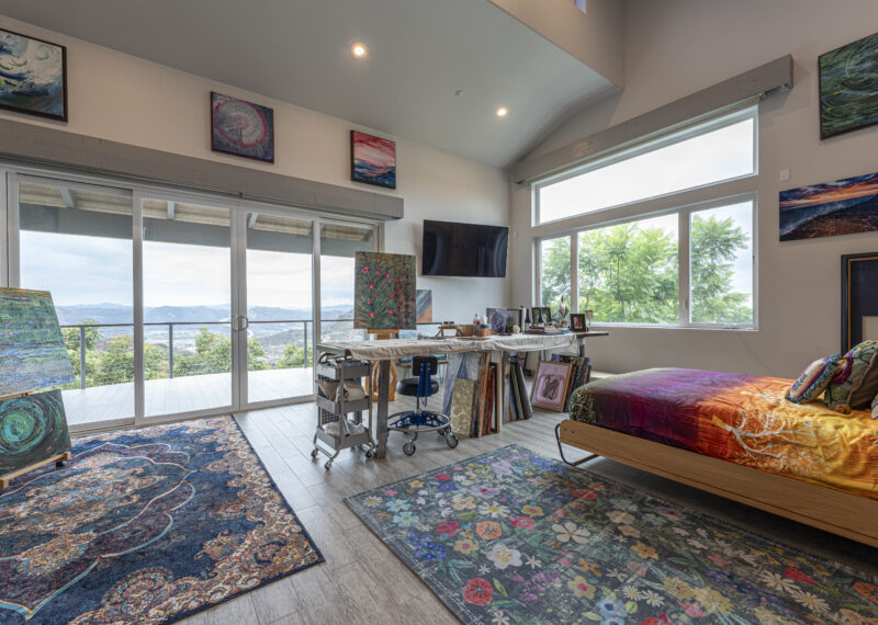 Stunning view in an art studio addition for a home in Fallbrook, CA by Youngren Construction