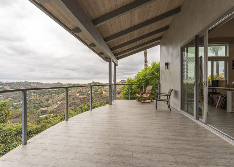 Beautiful covered patio outside a home addition art studio created by Youngren Construction