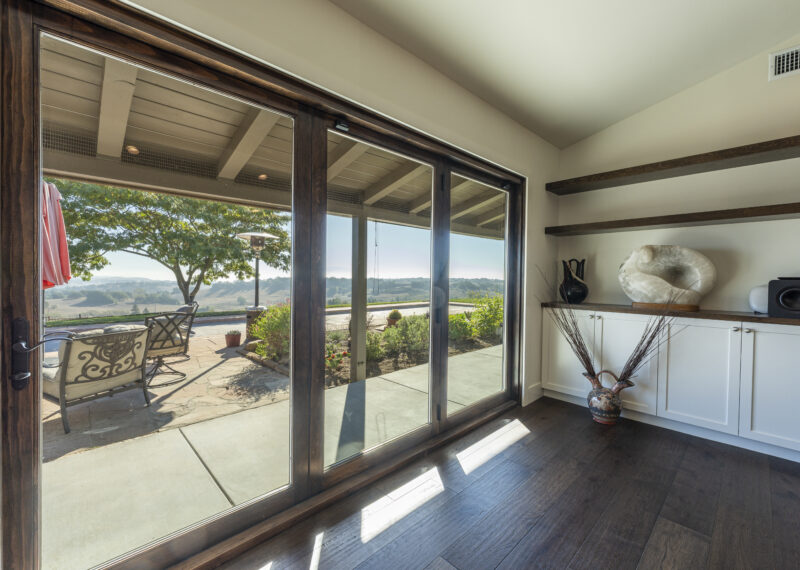 Sliding accordion patio doors in a home remodel project