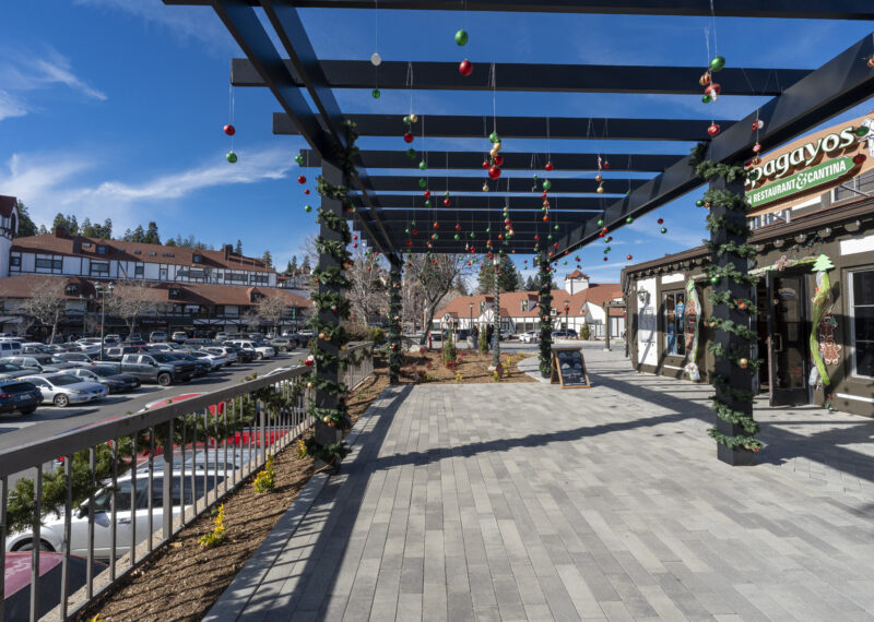 Beautiful New Pergola in Lake Arrowhead Village Shopping Center by Youngren Construction