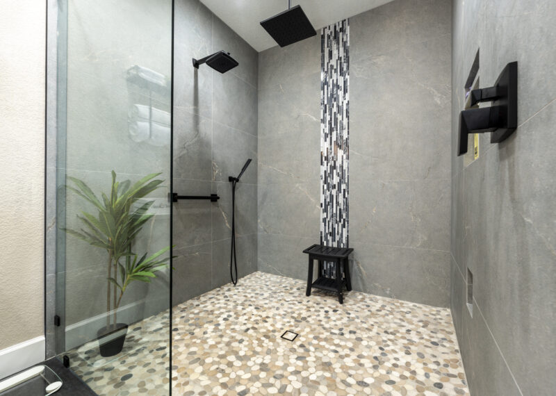 ADA Accessible shower for safe and convenient use