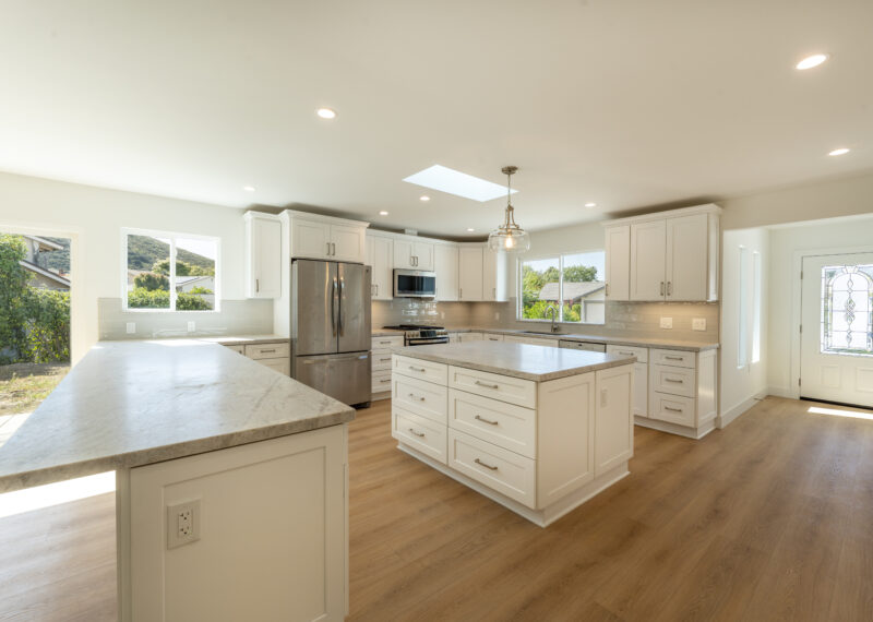Kitchen island installation in home remodel project by Youngren Construction