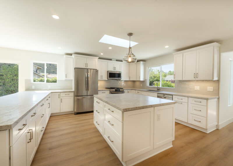 Kitchen island installation in home remodel project by Youngren Construction