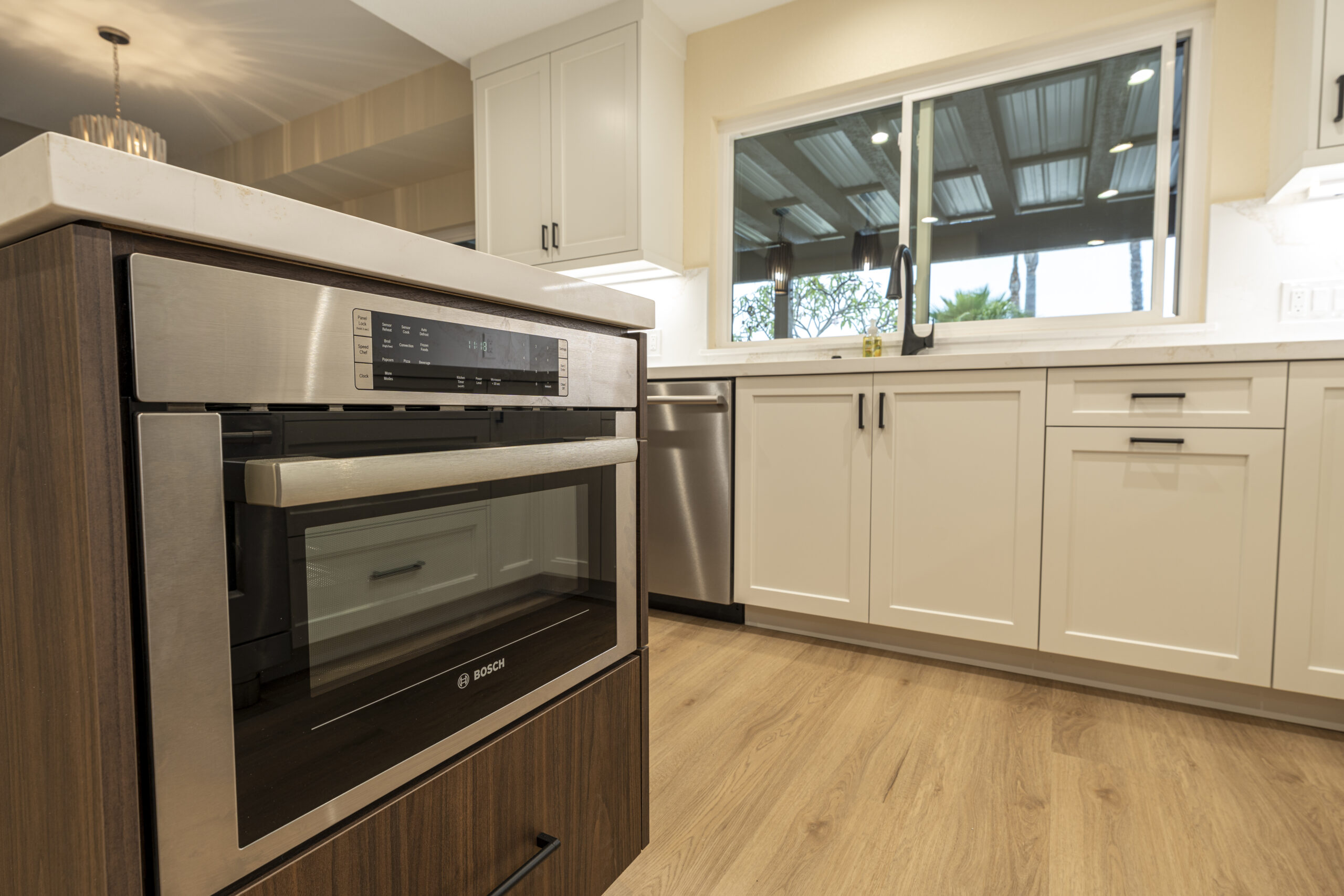 Custom kitchen island with built in convection oven