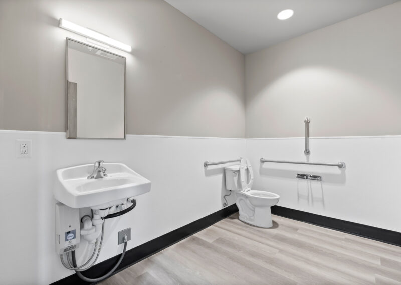 Finished bathroom in commercial condominium by Youngren Construction