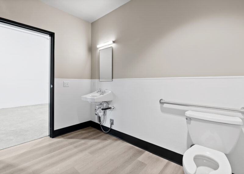 Finished bathroom in commercial condominium by Youngren Construction